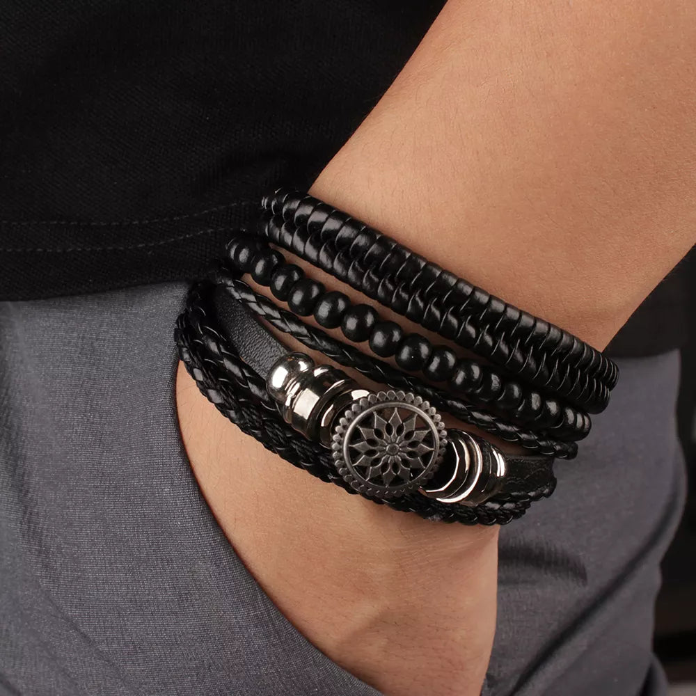 leather braided bracelets
