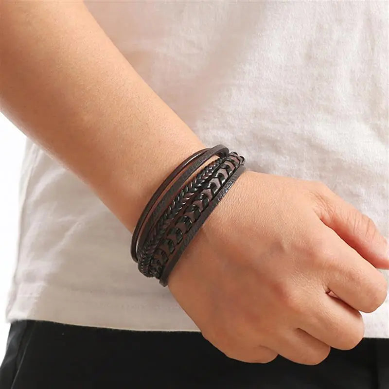 Classic Hand-Woven Leather Bracelet