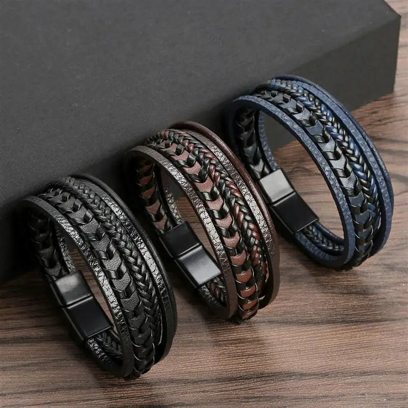 Classic Hand-Woven Leather Bracelet